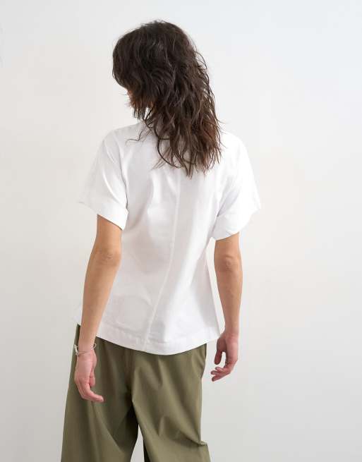 Topshop – T-Shirt in Weiß mit seitlichem Schlitz, 4 von 4