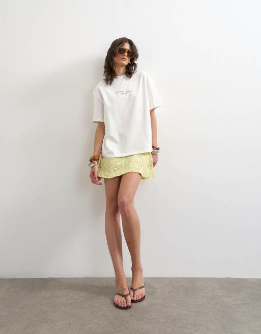 Topshop - T-shirt met Amalfi-print in ecru, 2 van 4