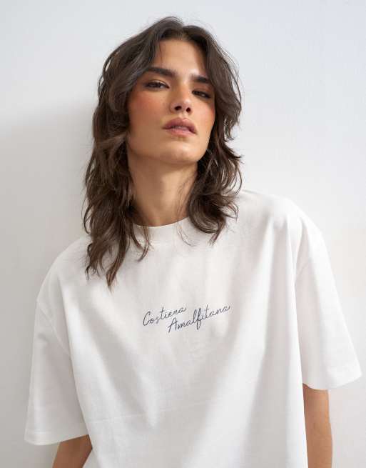 Topshop - T-shirt met Amalfi-print in ecru, 3 van 4