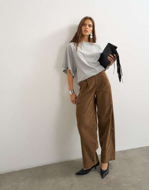 Topshop - T-shirt met vleermuismouwen in gemêleerd grijs - view 1