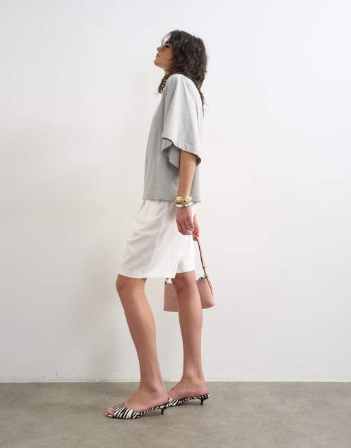 Topshop - T-shirt met vleermuismouwen in gemêleerd grijs, 4 van 4