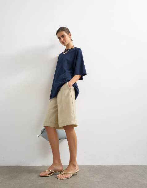 Topshop - T-shirt oversize à épaules tombantes - Bleu marine - view 1