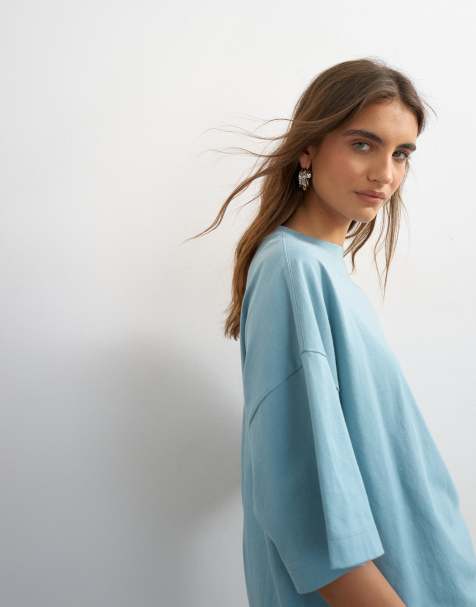 Topshop - T-shirt oversize à épaules tombantes - Bleu - view 1