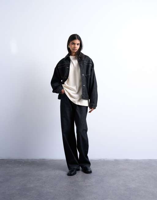 Topshop - T-shirt oversize à épaules tombantes - Sable
