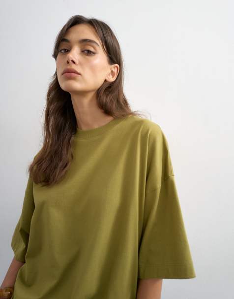 Topshop - T-shirt oversize à épaules tombantes - Vert - view 1