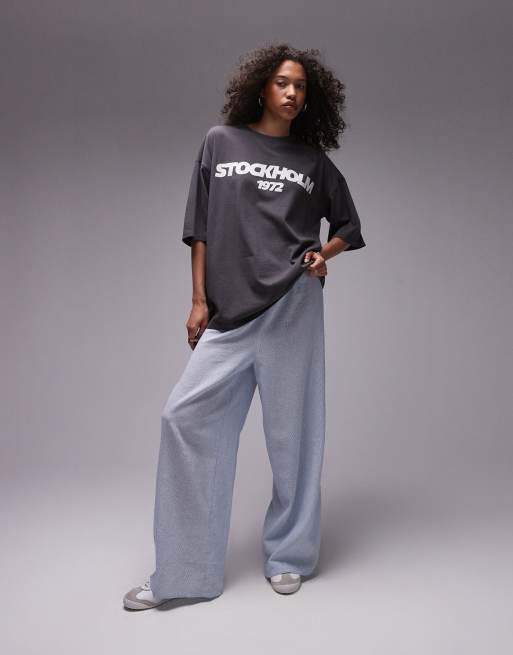 Topshop - T-shirt oversize à inscription « Stockholm 1972 » - Gris, 3 de 4