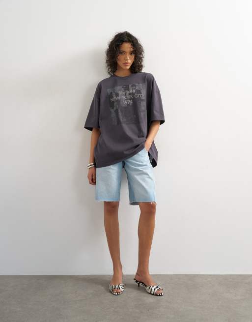 Topshop - T-shirt oversize avec imprimé Blondie sous licence - Noir délavé, 2 de 4