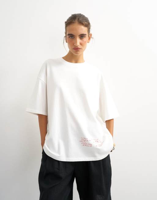 Topshop t-shirt oversize grafica 'Nomad' bianca, 2 di 4