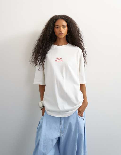 Topshop t-shirt oversize graphique « Club Med » blanc, 4 de 4