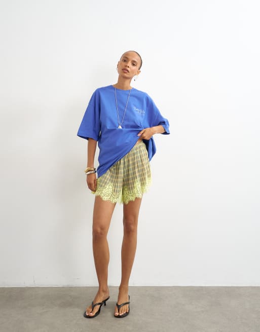 Topshop t-shirt oversize graphique « Palm » bleu, 4 de 4
