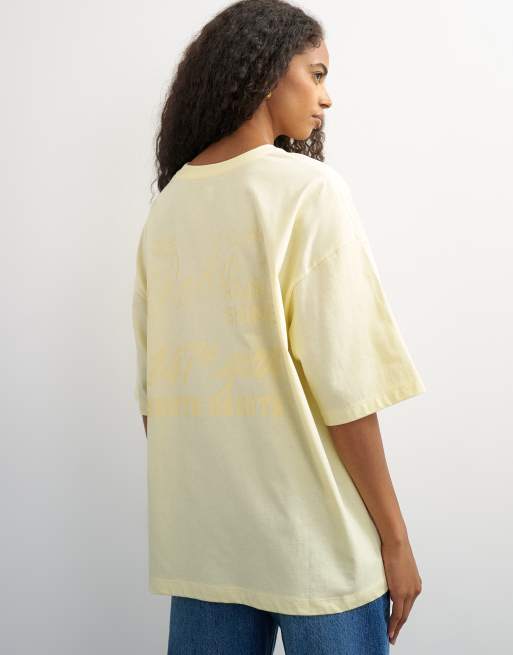 Topshop t-shirt oversize graphique « Rodeo Rain » couleur buttermilk