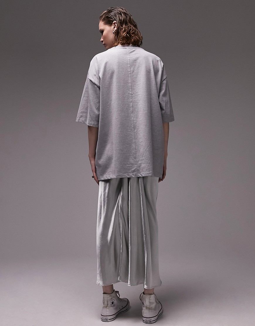 T-shirt oversize grigio mélange - Topshop T-shirt donna  - immagine1