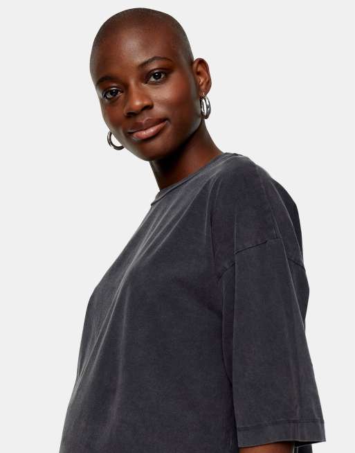 Topshop - T-shirt oversize - Noir délavé, 3 de 4
