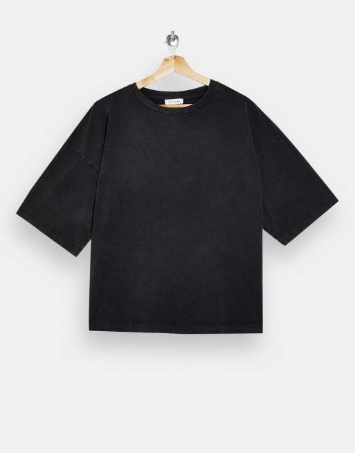 Topshop - T-shirt oversize - Noir délavé, 4 de 4