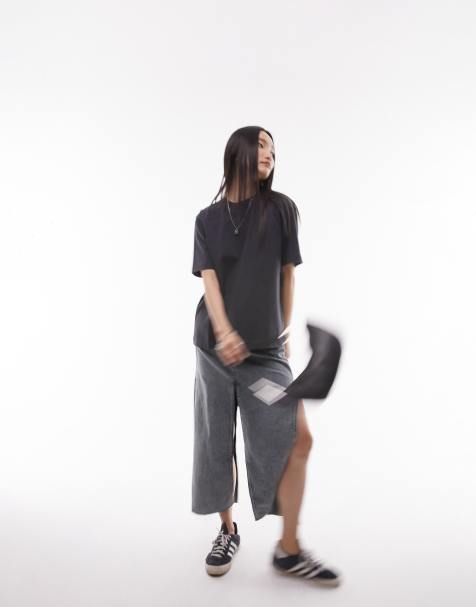 Topshop - T-shirt premium basic a maniche corte color ardesia - view 1