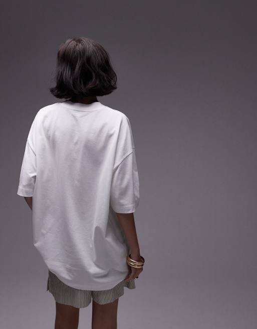 Topshop - T-shirt premium super oversize bianca con stampa "Bordeaux 1973", 3 di 4