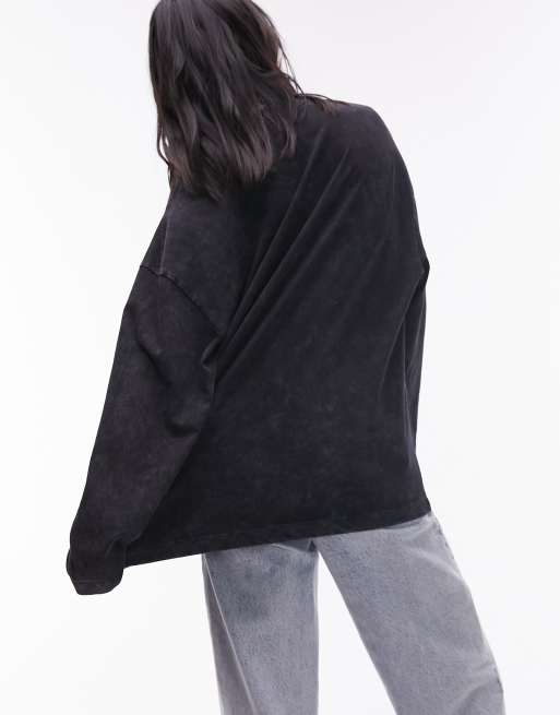 Topshop - T-shirt skater nera con grafica "Nirvana" su licenza, 4 di 4