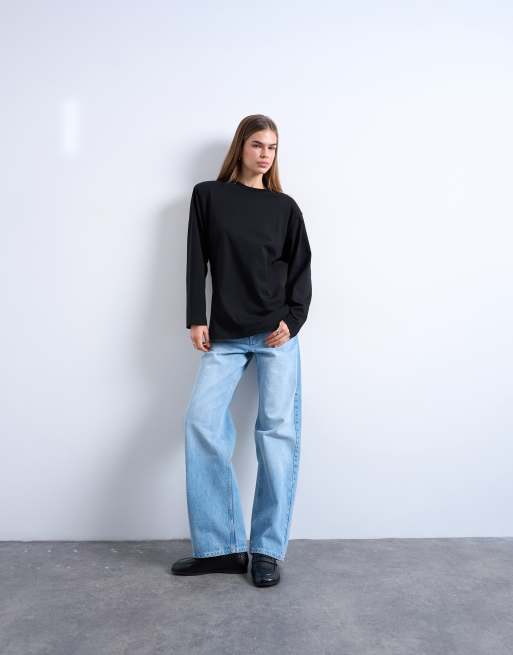 Topshop - T-shirt skater stretta in vita nera, 3 di 4