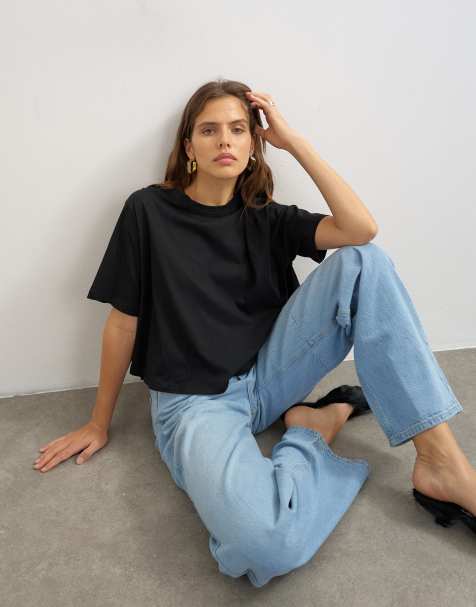 Topshop T-shirt trapezowy w czerni - view 1