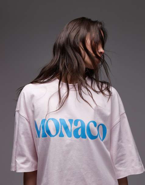 Topshop - T-shirt van jersey met grafische print in roze - view 1