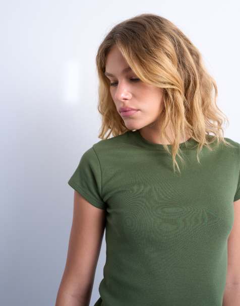 Topshop - T-shirt voor elke dag in donkerkaki - view 1