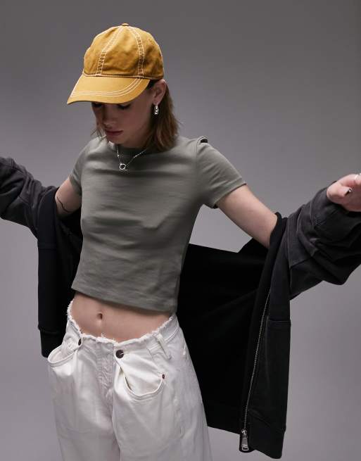 Topshop - T-shirt voor elke dag in kaki