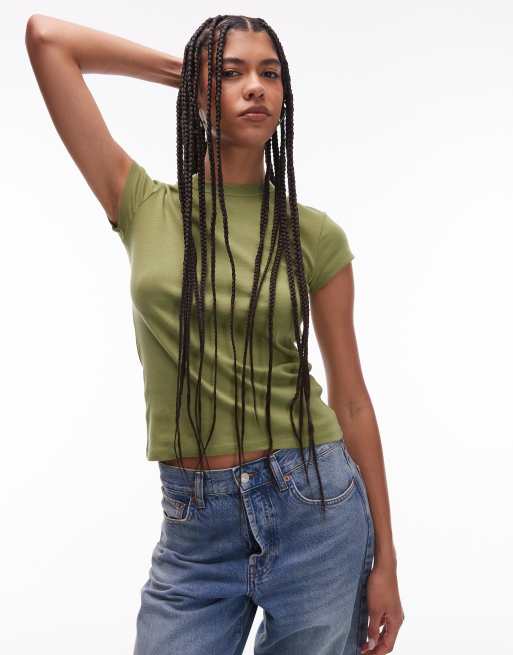 Topshop - T-shirt voor elke dag in kaki, 4 van 4