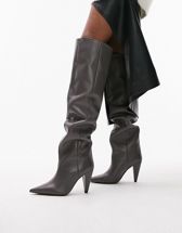 Steve Madden Vanguard ruched over the knee boots in black | ASOS