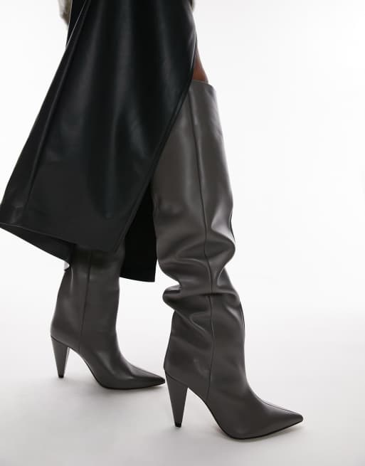 Black cone best sale heel boots