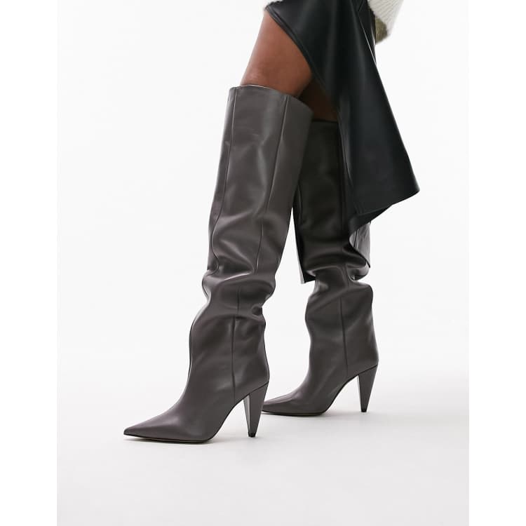 Cone heel thigh store high boots