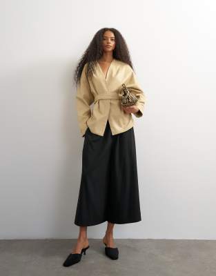 Topshop Tailored A Line Culotte In Neutral
