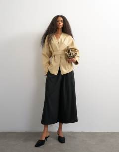 Tailored A line culotte in black