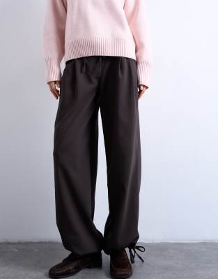 Topshop Tailored Balloon Leg Sweatpants In Black