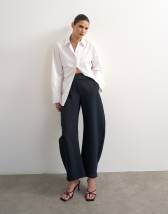 Topshop tailored barrel trouser in navy