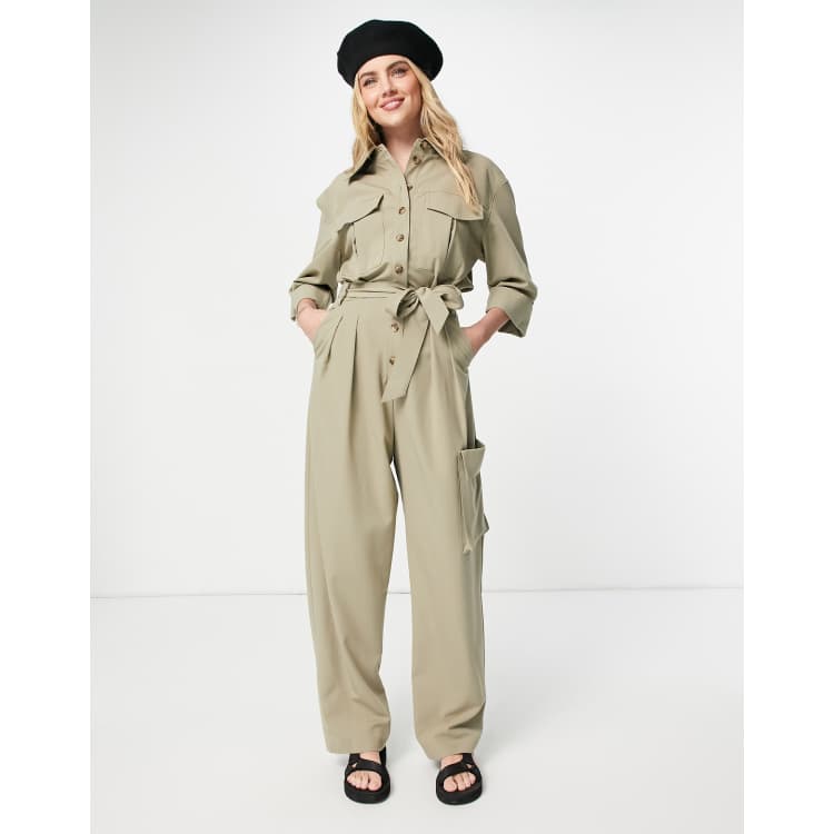 Topshop khaki 2024 boiler suit