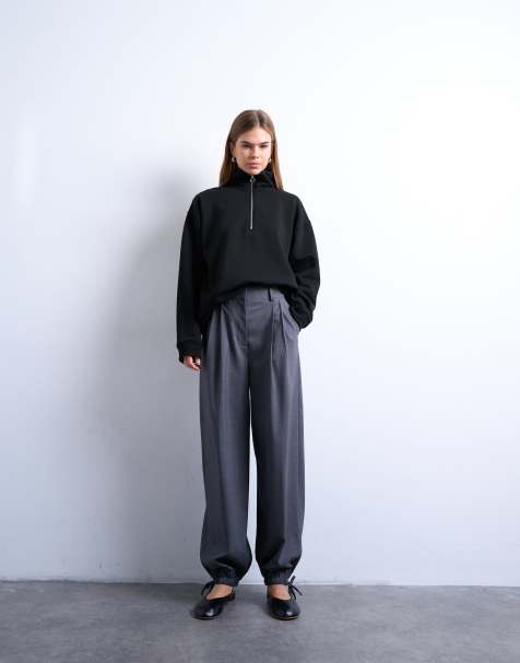 Topshop tailored bubble hem pants in grey - view 1