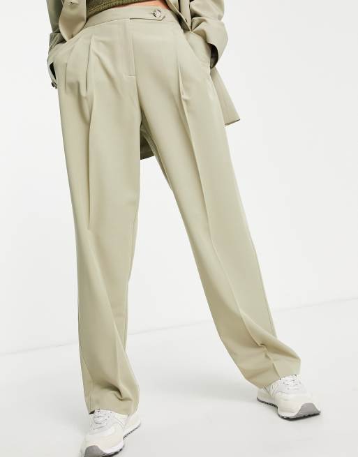 Topshop Tailored co ord mensy trouser in stone, 4 of 4