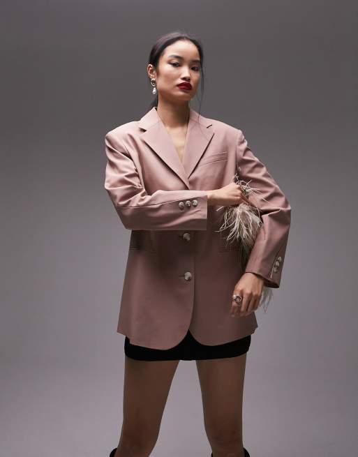 Pink blazer topshop top