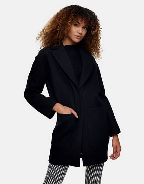 Pea Coats Jackets Asos, Black Pea Coat For Ladies
