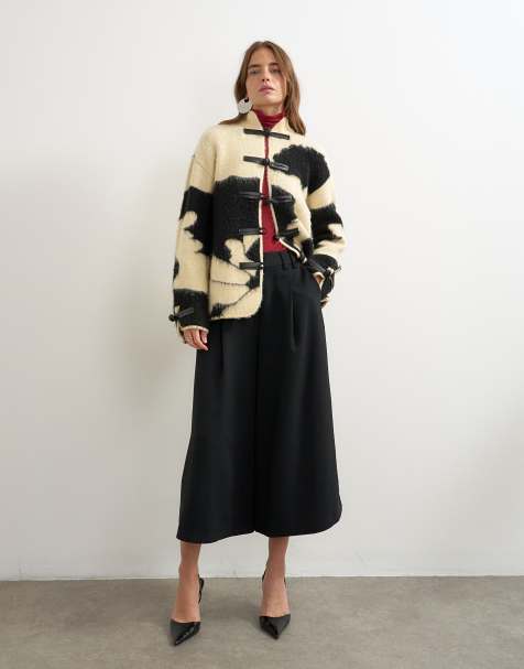 Topshop tailored culotte in black - view 1