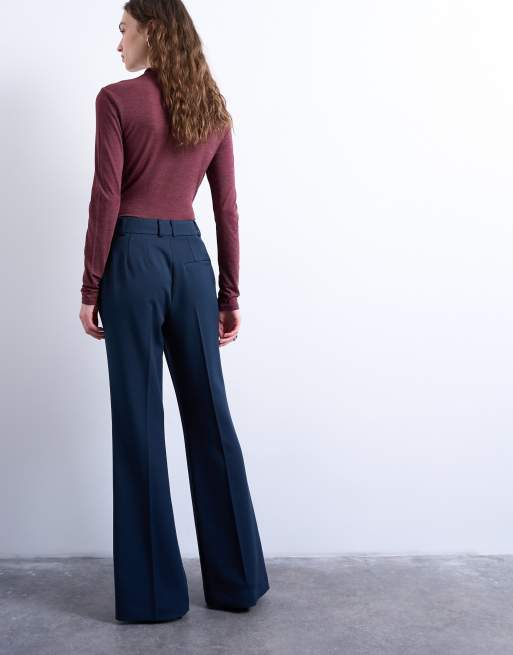 Topshop tailored flare pants in navy (part of a set), 4 of 5