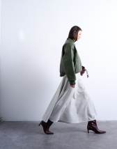 Topshop tailored full circle a line maxi skirt in grey