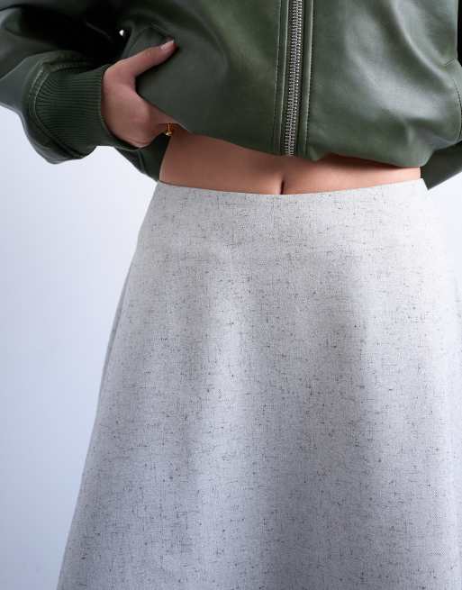 Topshop tailored full circle a line maxi skirt in grey, 5 of 5