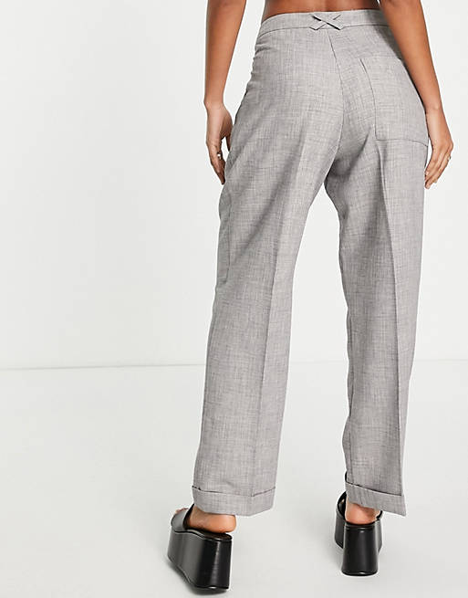 Topshop Smart Premium Tailored Trousers in Grey