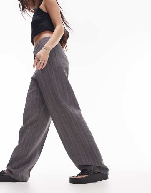 SLOUCHY DARTED TROUSERS - Anthracite grey