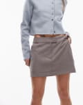 [Topshop] Topshop tailored mini skirt in mink-Neutral 4 mink