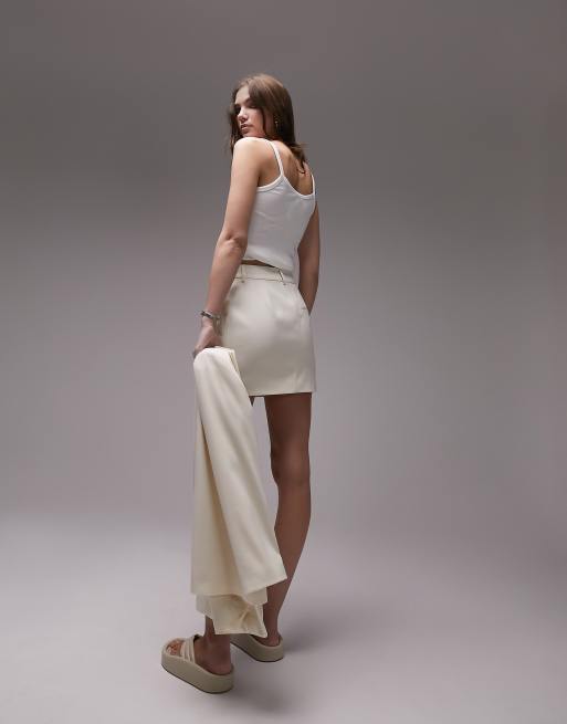 Topshop tailored pelmet mini skirt in ivory part of a set