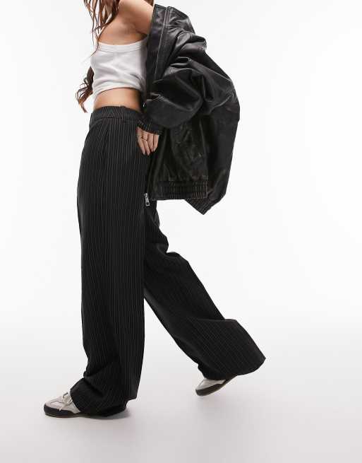 Low Rise Pinstripe Trousers