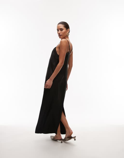 Topshop tailored pinstripe midi slip dress ASOS