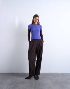 Tailored pleated balloon trouser in charcoal